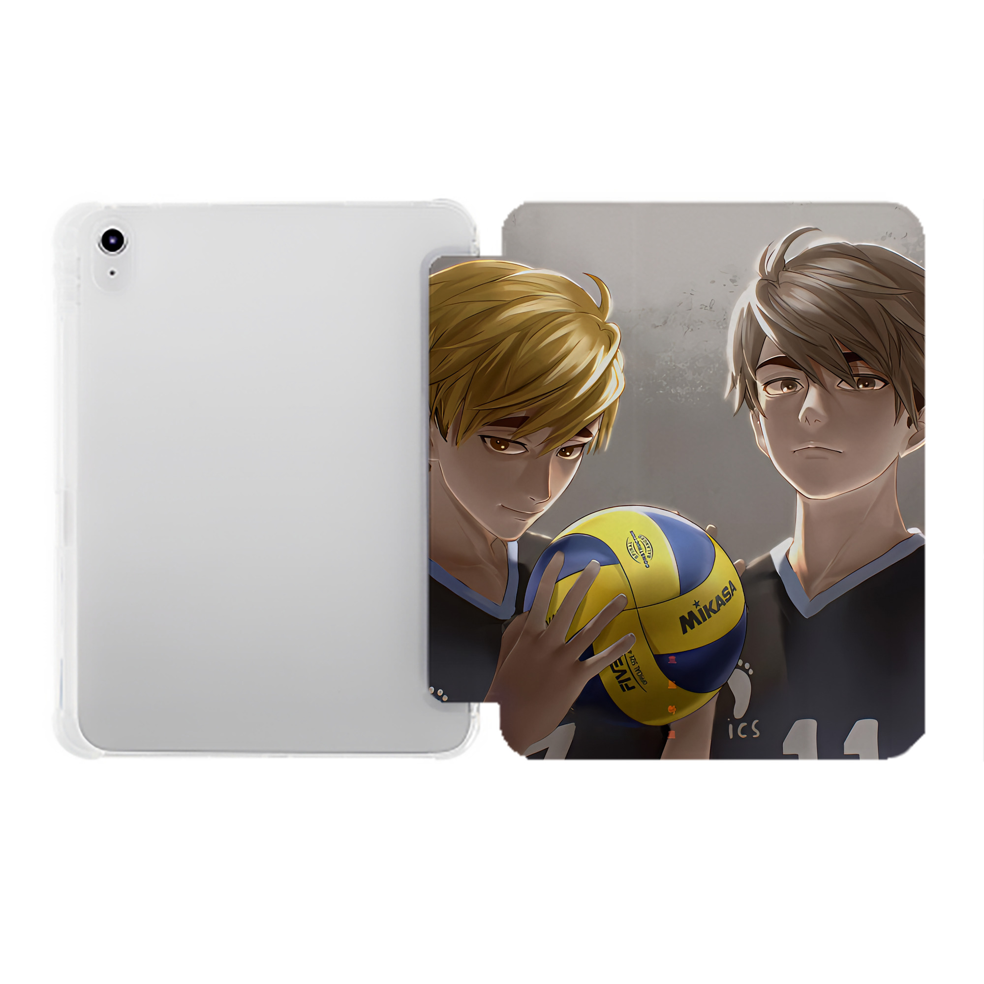 （画像用） ハイキュー!! Haikyu!! IPad ケース ペン収納付き 三つ折りスタンド PUレザー×シリコン 対応機種9.5/10.5/10.9インチ